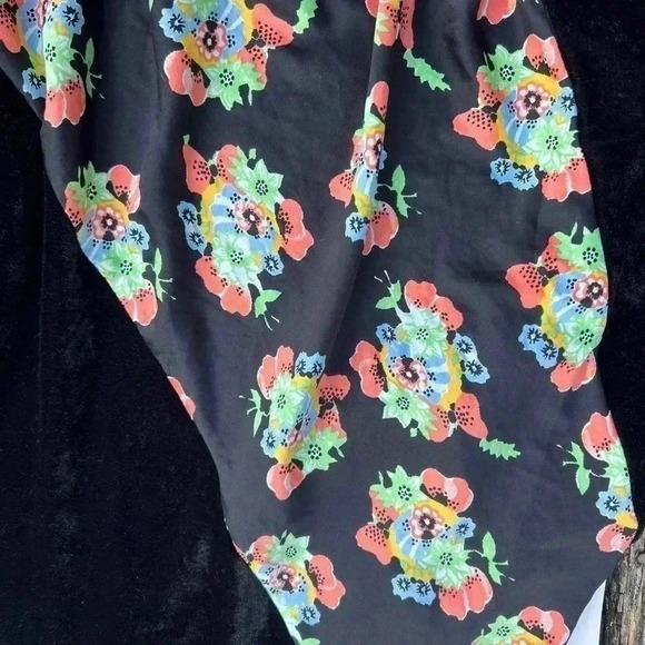 Free people floral satin and velvet mermaid maxi skirt size 4 - Picture 7 of 10